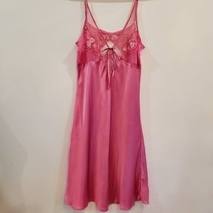 Pink Silk Night Gown Slip
